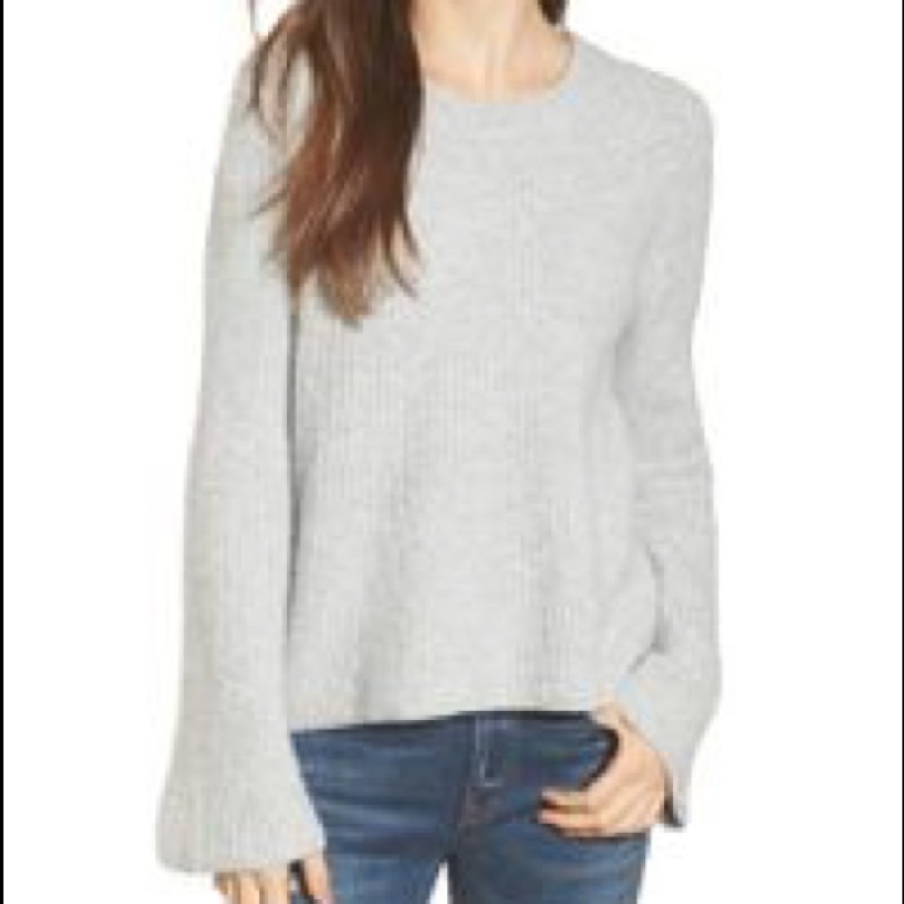 Madewell Grey Bell Sleeve Sweater